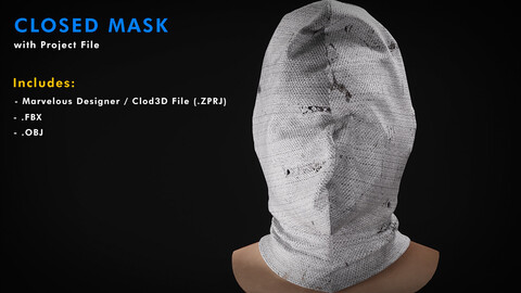 Closed Mask (ZPRJ + MD + Clo3D + FBX + OBJ)