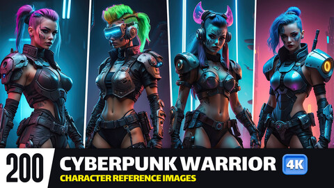 Female Cyberpunk Warrior VOL.01 | Reference Images