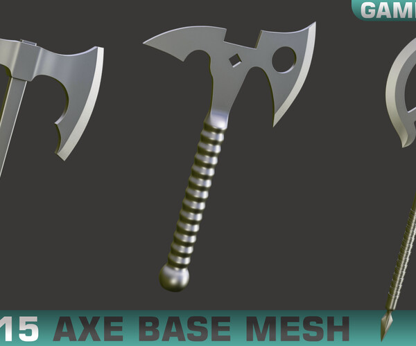 ArtStation - 15 AXE BASE MESH - GAME READY | Game Assets