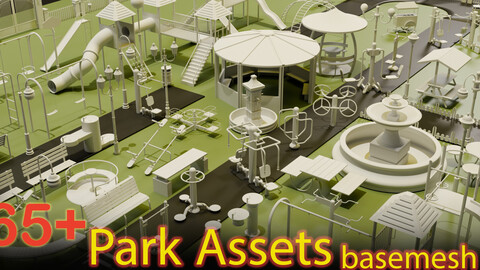 67 Park Environment Basemesh 3D Models