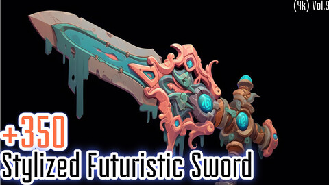 +350 Stylized Futuristic Sword Concept (4k)