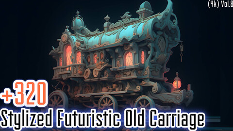 +320 Stylized Futuristic Old Carriage Concept (4k)