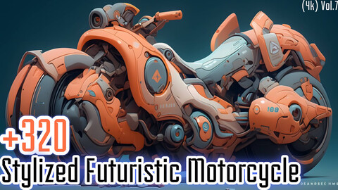 +320 Stylized Futuristic Motorcycle Concept (4k)