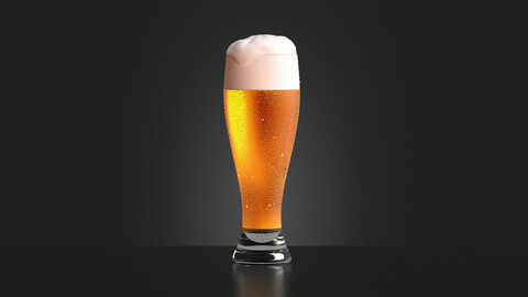 Beer Glass on dark background - drinking glas with drops