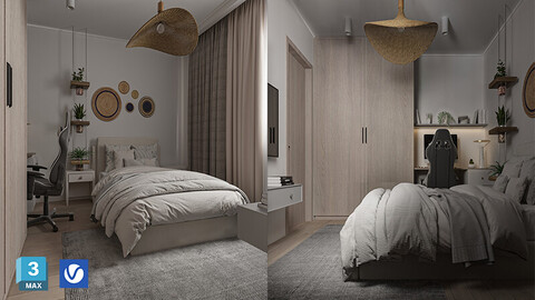 Guest Bedroom [3dsmax2021-V-ray 6]