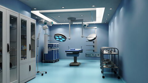 surgery room Operating room - hospital room - operating lamp