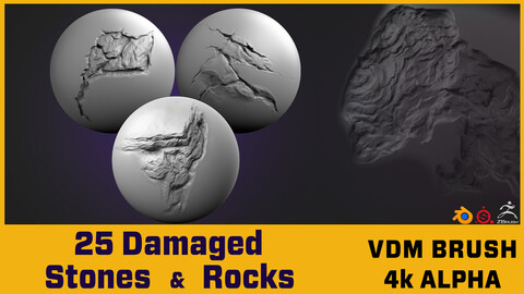 25 VDM +4kAlpha Damaged Stone-Rocks Cracks Vol 1