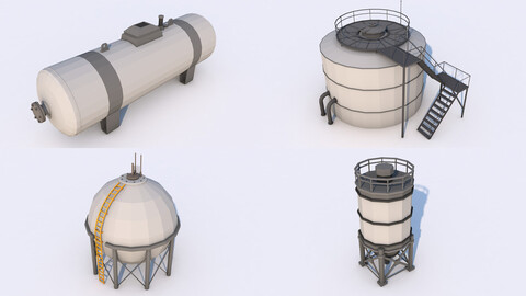 Industrial Storage Tank 3D Model