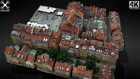 old town buidlings drone air photogrammetry