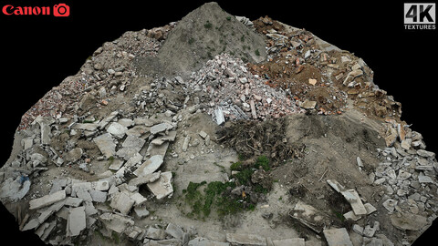 ruins debris constructions pile mixed photogrammetry