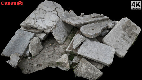 concrete slabs ruins debris pack photogrammetry