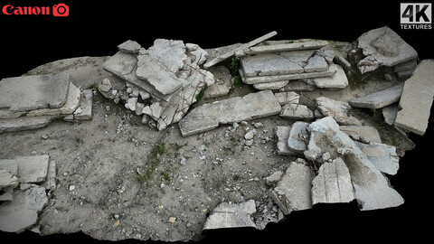 concrete slabs ruins debris terrain photogrammetry