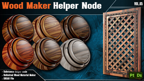 Wood Material Maker / Substance Helper Node - Vol.05 ( SBSAR Format )