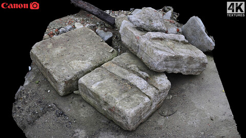 ruins debris concrete blocks photogrammetry