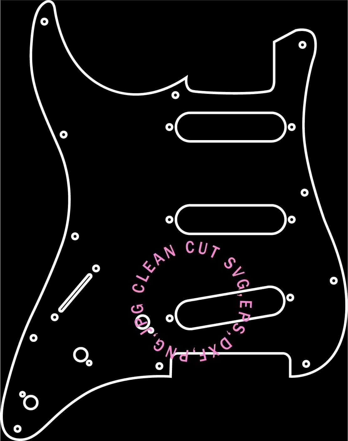 ArtStation - LEFT HANDED FENDER STRATOCASTER PICKGUARD GUITAR LINE ART ...