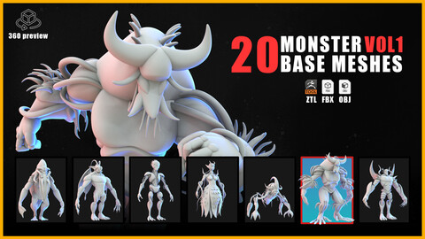 20 Monster Base Mesh (Creature) - VOL 01