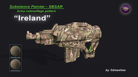 Ireland - Army Camouflage Pattern - SBSAR Material by 3dmeshes Berlin