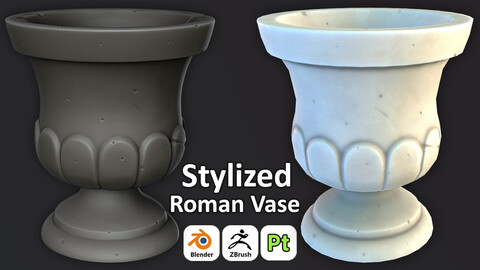 Stylized Roman Vase For Games 3D Art / Tutorial