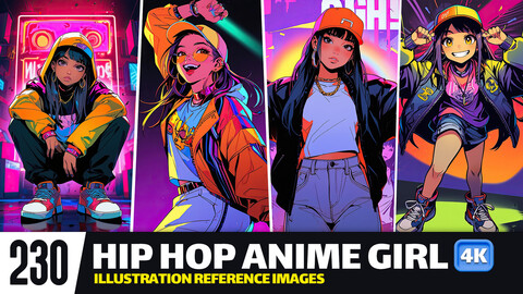 Hip Hop Anime Girl VOL.01 | Reference Images