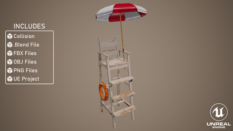 Lifeguard Chair With Umbrella