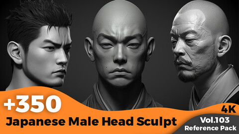 +350 Japanese Male Head Sculpt References(4k)