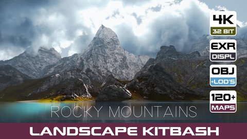 LANDSCAPE KITBASH PACK | 8 Rocky mountains Vol.1 | Background mountains pack