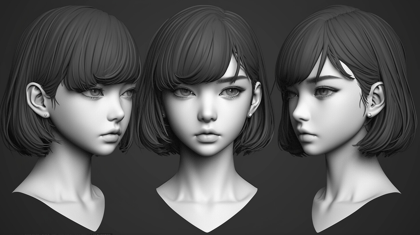 ArtStation - +320 Japanese Female Head Sculpt References(4k) | Artworks