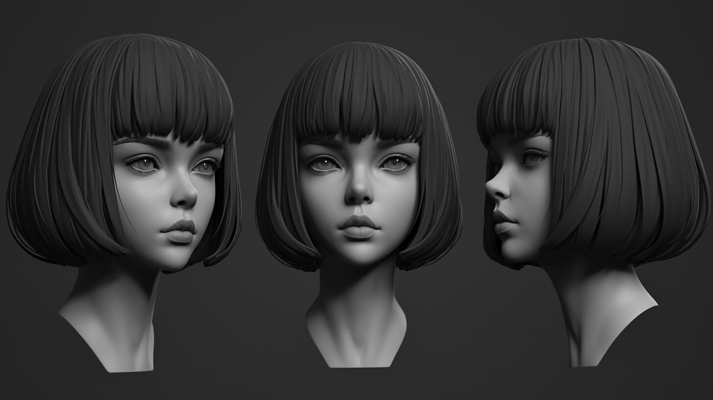 ArtStation - +320 Japanese Female Head Sculpt References(4k) | Artworks