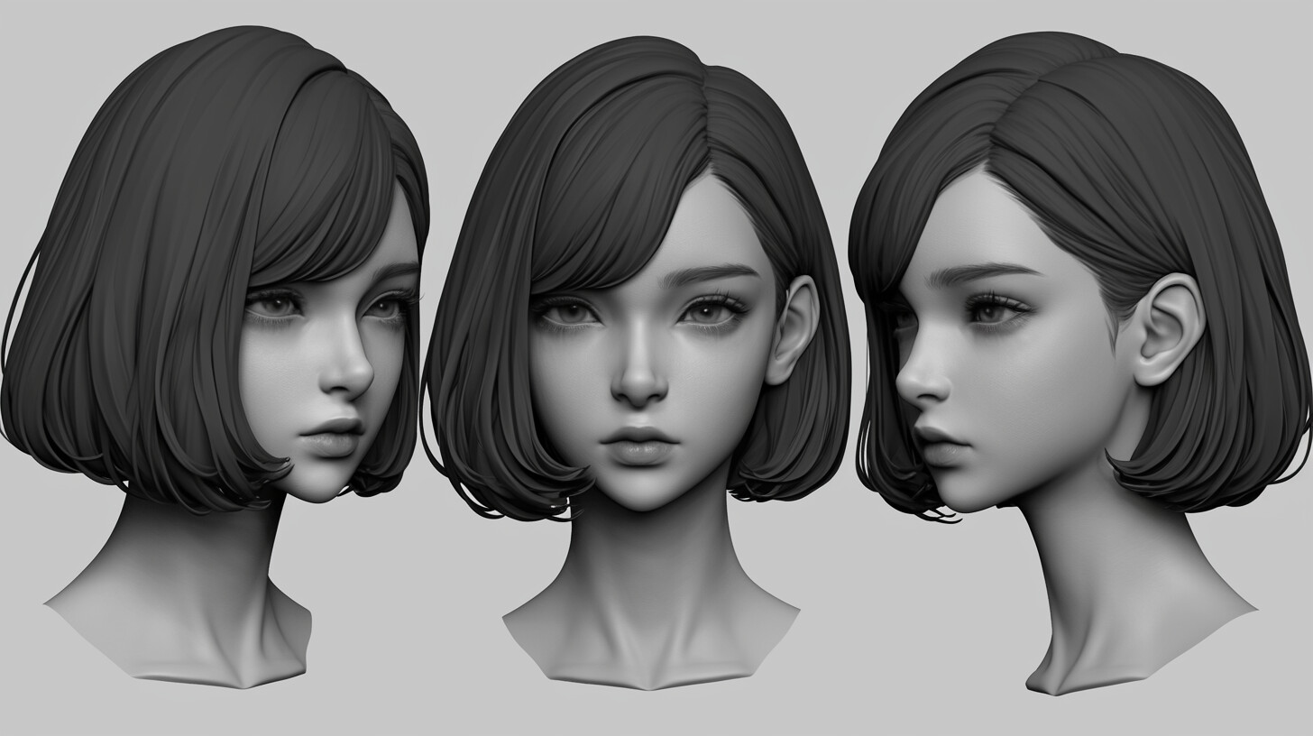 ArtStation - +320 Japanese Female Head Sculpt References(4k) | Artworks