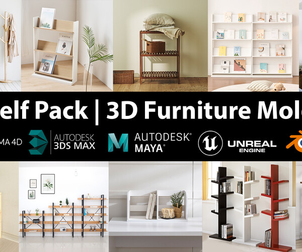 ArtStation - Shelf Pack | 10 Models furniture | Resources