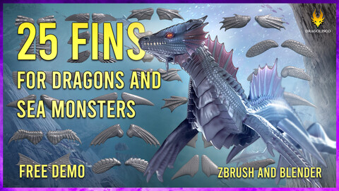 25 Fins for Zbrush and Blender