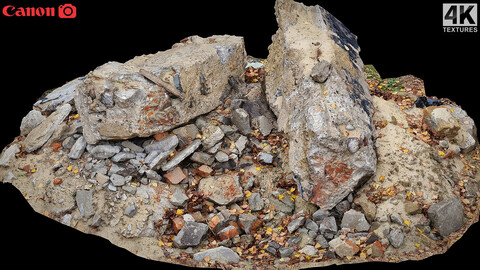 house ruins concrete debris photogrammetry