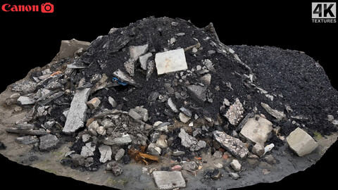 asphalt debris pile ground photogrammetry