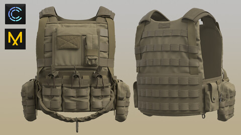 Military vest (MD/ Clo3d zprj project + fbx + obj)