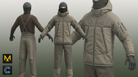 Military uniform for men (MD/ Clo3d zprj project + obj)