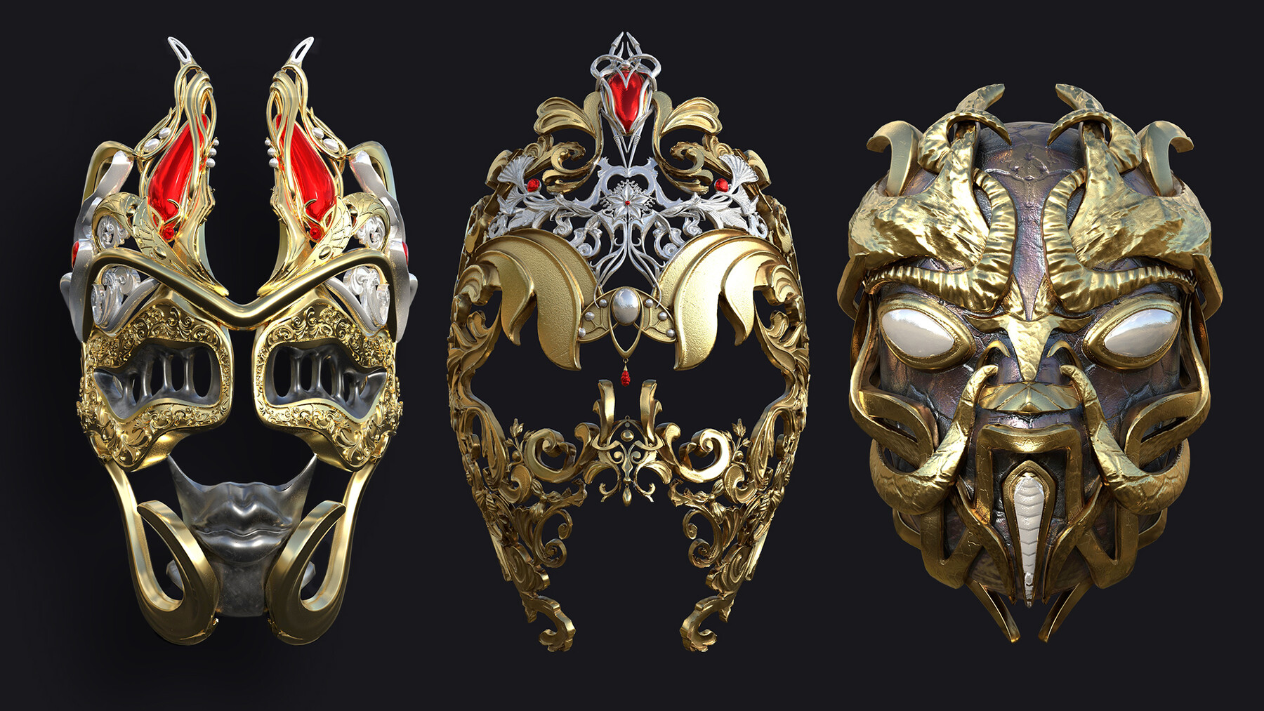 ArtStation - 10 Ornamental Masks | Game Assets