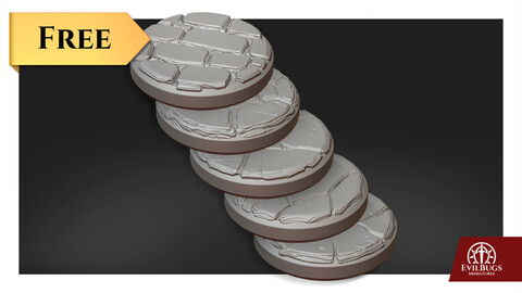 Bases 25mm 01  - 3d printable miniature