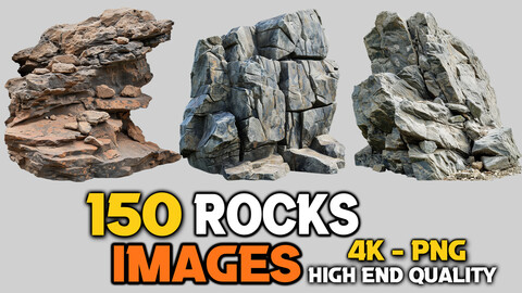 150 Kinds of Rocks Images (PNG Files)-4K- High Quality