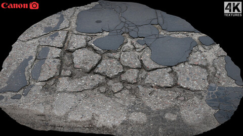 asphalt destroyed road debris part3 photogrammetry