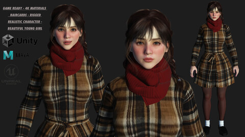 AAA 3D REALISTIC FEMALE CHARACTER - YOUNG BEAUTIFUL GIRL SOPHIA 01