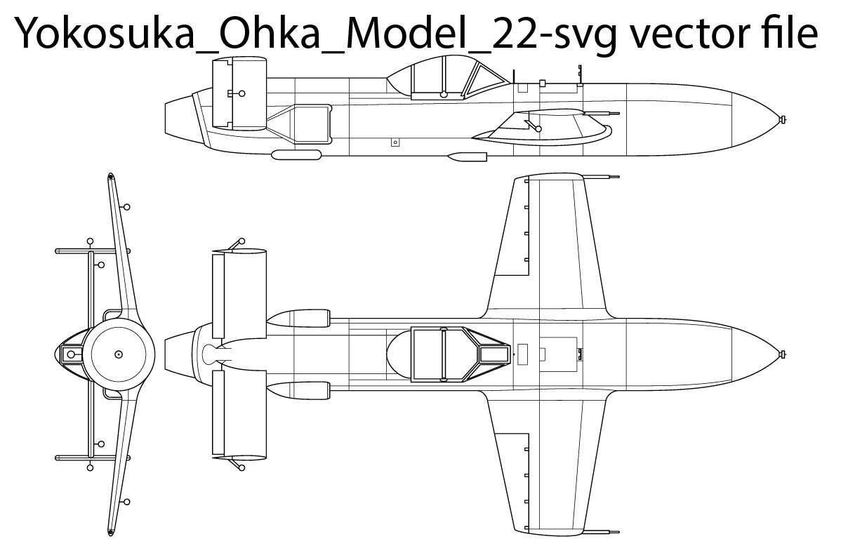 ArtStation - Yokosuka Ohka Model 22 svg vector file.eps Vector, CNC ...