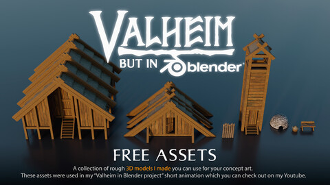 Valheim but in Blender (Free 3D Model Assets)