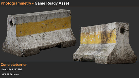 Game Ready Asset - Photogrammetry Concretebarrier