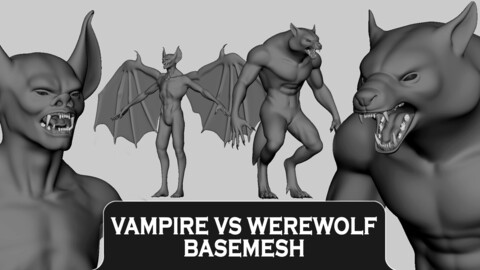 Vampire VS Werewolf  - Topology + UV Map