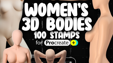 100 Procreate 3D Women's Bodies Stamp Brushes | Procreate Dual Color Stamp Brushes | Procreate Female Character Poses Stamps | Procreate Dummy Stamp | Procreate Croquis Stamp | Procreate Woman Mannequin Stamps