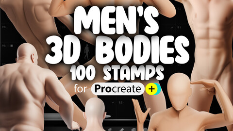 100 Procreate 3D Men's Bodies Stamp Brushes | Procreate Dual Color Stamp Brushes | Procreate Female Character poses Stamps | Procreate Dummy Stamp | Procreate Croquis Stamp | Procreate Man Mannequin Stamps |