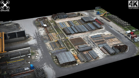 factory steel industrial storage drone scan