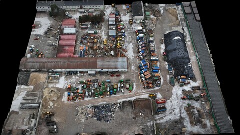 industrial terrain storage stuff machinery drone scan