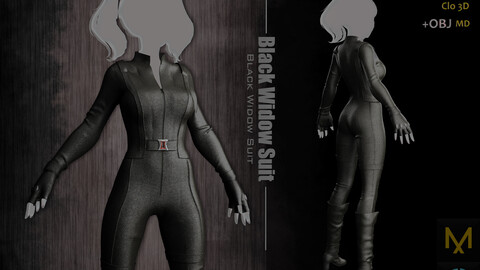 Black Window_3D Female  outfit_Clo3d project, Marvelous designer