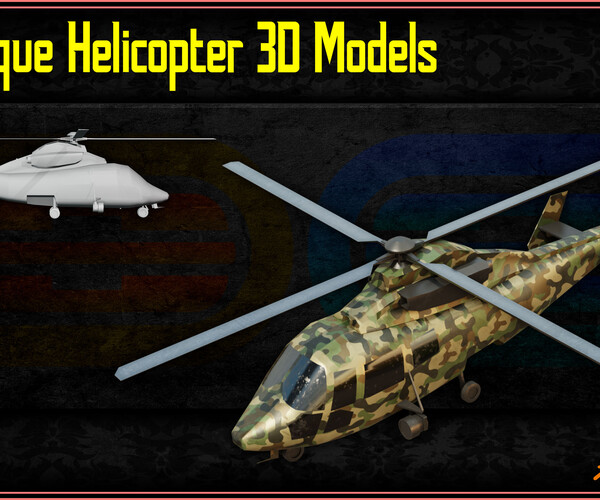 Artstation 20 Helicopter 3d Models With Textures Game Ready Vol 2 Game Assets